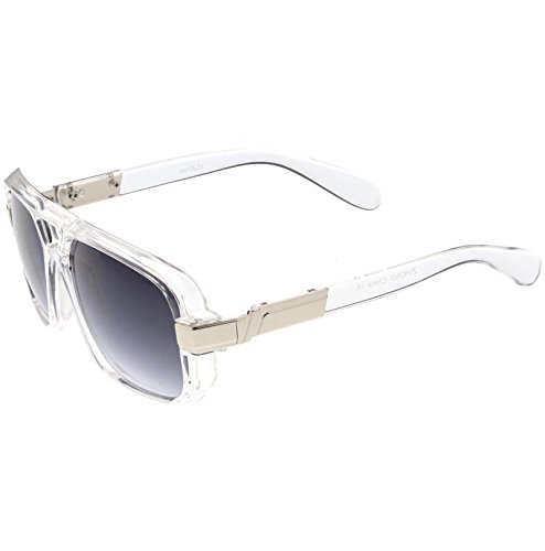 zeroUV - Classic Square Frame Plastic Flat Top Aviator Sunglasses3