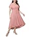 Plus Size Wedding Bridemiad Prom Dress Women Blush Pink Maxi Ruffle Sleeves High Low Long Flowy Dresses with Pockets