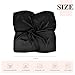 EIysee 70x70cm Solid Color Scarf-Satin Silk Head Scarf for Women Men Vintage Bandanas Satin Hair Scarf Silk Wrap (Pure black-70cm)