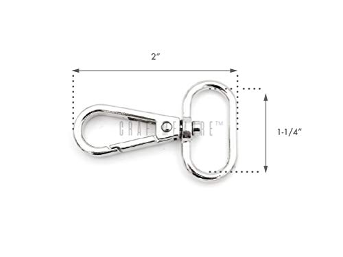 Craftmemore Snap Hook Swivel Push Gate Lobster Clasps 3/4" 1" Or 1-1/4" Fashion Clips Purse Making Fs10 Pack Of 10 (Gunmetal, 1-1/4 Inch) #TOP3