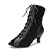 Women Suede Ballroom Dance Boots Latin Salsa Dress Shoes PracticeÂ Footwear 2.5inch Heels YT22(9.5, Black)