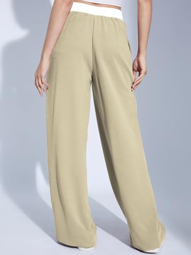 Image of Selvia Women's High Rise Solid Lycra Full Elastic Regular Fit Straight Trouser
