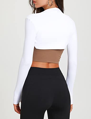 Image of FEOYA Women's Long Sleeve Bolero Open Front Cropped Cardigan Athletic Workout Shrug
