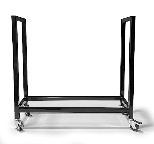 QUICK STAR Kaminholzregal 65 x 25 x 65 cm mit Rollen verzinkt Innen und Aussen, Mobil Metall Brennholzregal Kaminholzlager Stapelhilfe Kaminholzunterstand Transportwagen