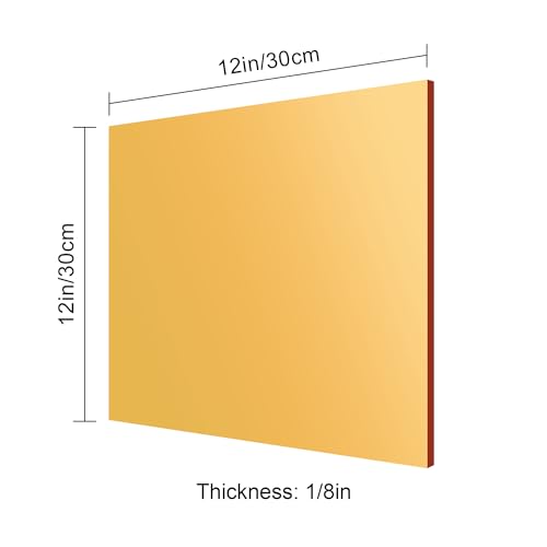Image of Gold Mirror Acrylic Sheets - 2 Pack, 12x12 Inches, 1 /8 Inch Thick, Reflective Mirror Acrylic Ideal for Laser Cutting, DIY Crafts, and Home Decorations (30x30 cm)