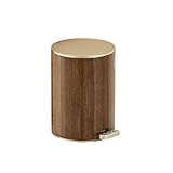 CZDANG Doppelter Badezimmer-Mülleimer mit Trittpedal und Holzmaserung imitiert. Mülleimer aus Kunststoff mit aufspringendem Deckel und sanfter Schließung for Hotel, Schlafzimmer, Büro(9L)