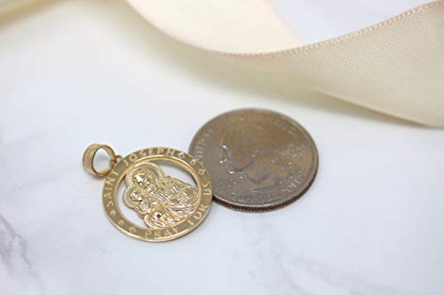 10k Gold Saint Joseph Pray For Us Round Charm Pendant3