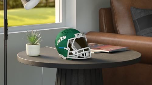 Image of NFL Echo Dot Bundle: Includes Echo Dot | Charcoal and Limited-Edition NFL Helmet Stand | New York Jets
