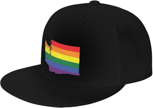 Washington State LGBT Pride Outdoor Baseball Hat Flat Hat - Main Image