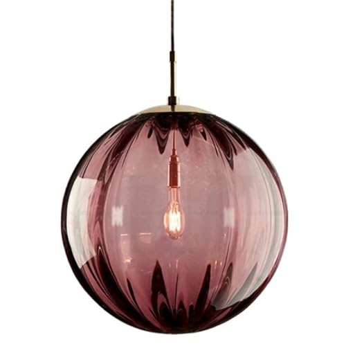 Creative Spherical Glass Hanging Lamp E14 Light Source Glass Chandelier Ceiling Lighting Fixtures Living Room Bedroom Study Room Decoration Pendant Light Modern Simple Home Lighting Fixtures(