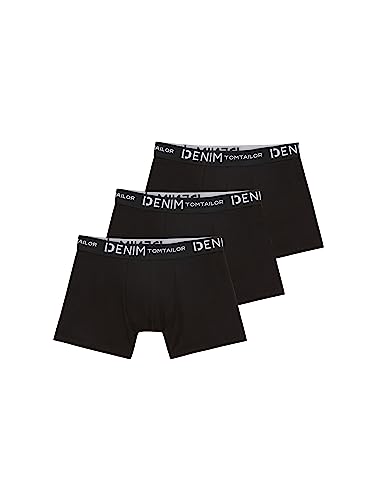 TOM TAILOR Denim Herren 1038850 Trunk Hipster Boxershorts im Triple-Pack mit Stretch, 29999-Black, L (3er