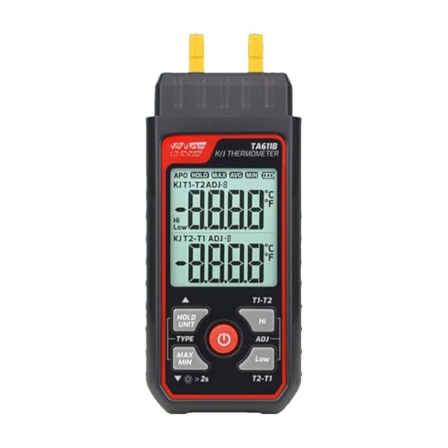 Thermomètre thermocouple K J double canal TA611A mesure température conservation données