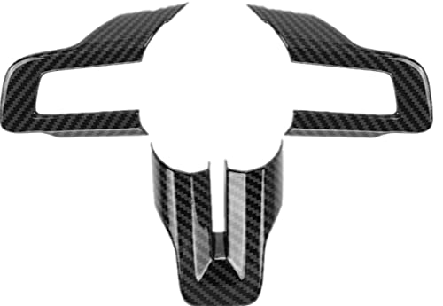 Kdfuhrui Steering Wheel Cover Trim For Ford Mustang Accessories 2015-2021， Car Interior Accessories，Carbon Fiber #TOP3