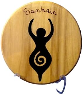 Handmade & Hand-Painted *Samhain Goddess* with (3 Options) can be a Wall Hanging, Display Piece with a stand, or a Coaster.