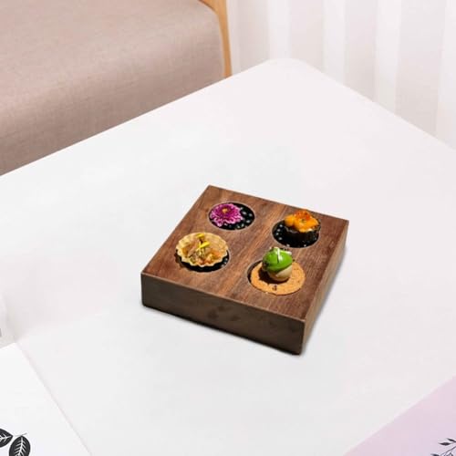 Plateau de service multi-compartiments en bois évitant le mélange des saveurs - 6