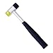 1 Piece Dual Head Nylon Rubber Hammer Double-Faced Soft Mallet Rubber Mallet Double-Face Hammer for Leather Crafts Jewelry Woodworking and Flooring Installation(25 mm, Black)
