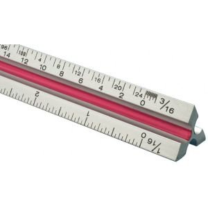 T Series Aluminum Triangular Engineering Scale Ruler Size: 18