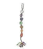 Nanalou 7 Chakra Reiki Healing Crystal Stones Decorative Car Ornament – Handmade with Metal Hanging