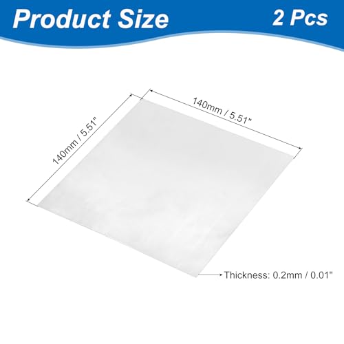 Image of uxcell 2 Pcs 99.9% Pure Zinc Sheets, 0.01 inchx5.5 inchx5.5 inch (0.2x140x140mm) Zinc Anode Strip for Science Lab Industry DIY Craft