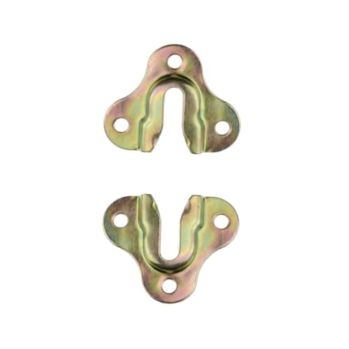 Image of Zinc Yellow Keyhole Hangers Mirror Picture Frame Hangers Mug Key Coat Hanging Rack Wooden Board Wall Mount Single Keyhole Hanging Plate 20 Pack