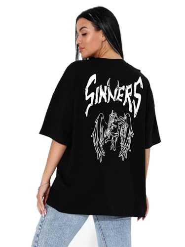 Image of LEOTUDE Women's Cotton Regular Fit Half Sleeve Oversized Tshirt, Round Neck Longline Drop Shoulder | ful Printed Combo T-Shirt (Pack Of 3)