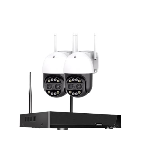 Di telecamere di sorveglianza 4K con kit NVR wireless Set sicurezza CCTV a doppia lente da 8MP(None,2 Pcs Camera System)