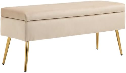HOMCOM Banc Coffre Rangement 2 en 1 Banquette en Velours Banc de ...