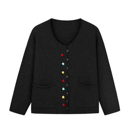 Image of JASCLS Women's Casual Loose Knit Cardigan Oversized Color Block Full Sleeve Sweaters for Women