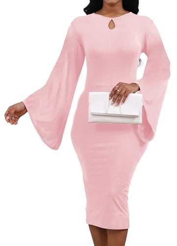 Image of SeNight Women's Elegant Dress Bodycon Work Business Pencil Dresses