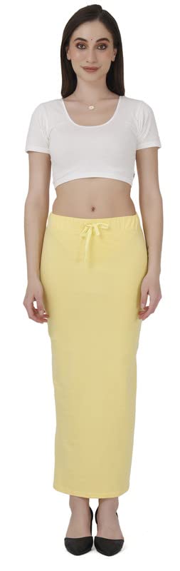 Image of Lycra Blend Cotton Saree Shapewear Petticoat for Women and Girls, Skirts Shapewear Dress for Saree