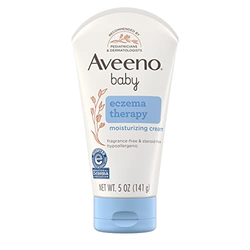 Image of Aveeno Baby Eczema Therapy Moisturizing Cream, Natural Colloidal Oatmeal & Vitamin B5, Baby Eczema Cream for Dry, Itchy, Irritated Skin Due to Eczema, Paraben- & Steroid-Free, 5 fl. oz