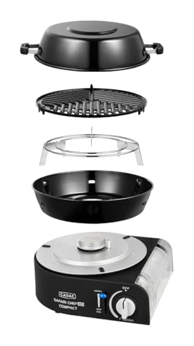 CADAC Safari Chef Compact 30 lite - Barbecue Acier - Aluminium - Plastique - Gaz - Noir - Grill de camping