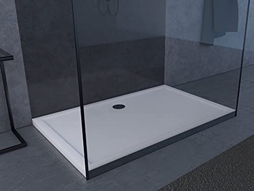 MARWELL FAC371 - Piatto doccia di alta qualità, 140 x 90 cm, in acrilico sanitario, adatto per box doccia con base di 140 x 90 x 4 cm, rettangolare, colore: bianco