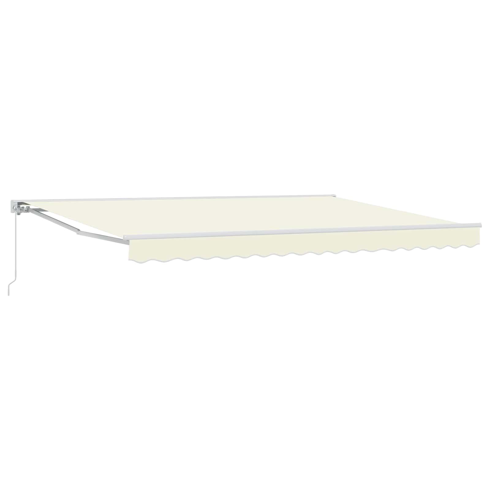 LKJephalotrope 16x10ft Motorized Retractable Awning with Remote, Cream | Features a metal frame and half-cassette design, offering manual crank override for patio and garden sun protection.