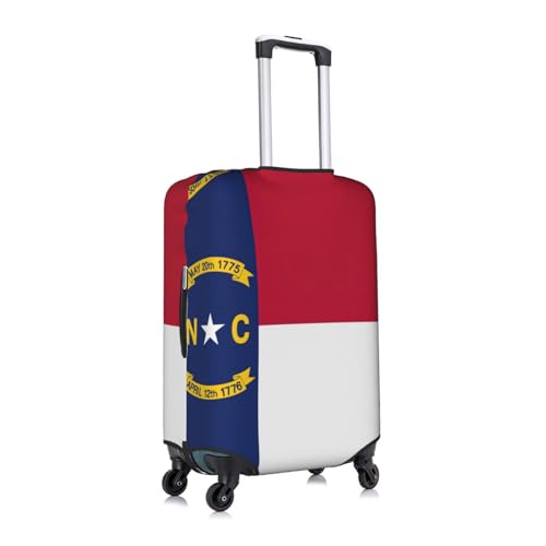 North Carolina State Flag Print Travel Elastic Suitcase Luggage Baggage Cover Protector, Washable And Anti-Scratch3