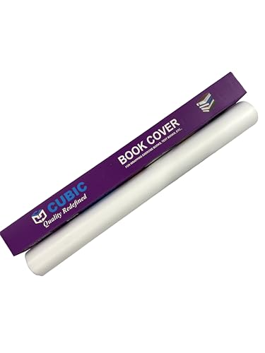 Image of CUBIC Book Cover Roll | Opaque Milky White | Pack of 2 | 10 Meter Length | Book Binding Roll | Tear-Resistant & Durable | Ideal for School & Office Use