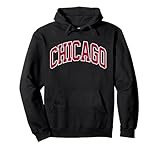 Retro Chicago Throwback Classic Chicago Hombres Mujeres Rojo Blanco Sudadera con Capucha