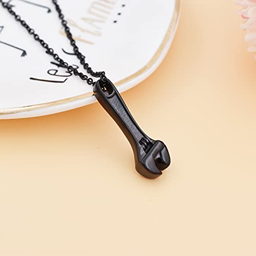 Wrench Cremation Jewelry for Ashes Stainless Steel Tool Urn Pendant Locket for Men Women Spanner Keepsake Memorial Necklace for Human Ashes Holder2