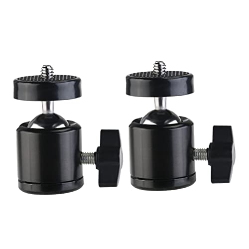 Vaguelly 2pcs Hot Shoe Mount Ring Light Mount Tripod Ball Head 1/4 Inch Camera Mount for Monitors Action Cameras Smartphones