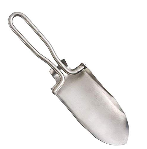 AceCamp Lightweight Mini Stainless Steel Foldable Garden Trowel, Handy Camping Shovel for Gardening and Potting Multi-Tool with Carrying Case