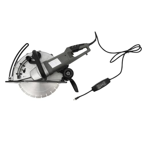 Electric Concrete Saw, 14 in, 3500 W Motor Circular Saw Cutter with Max. 4.5 in Adjustable Cutting Depth, Wet Disk Saw Cutter for Stone, Brick, Porcelain, Concrete