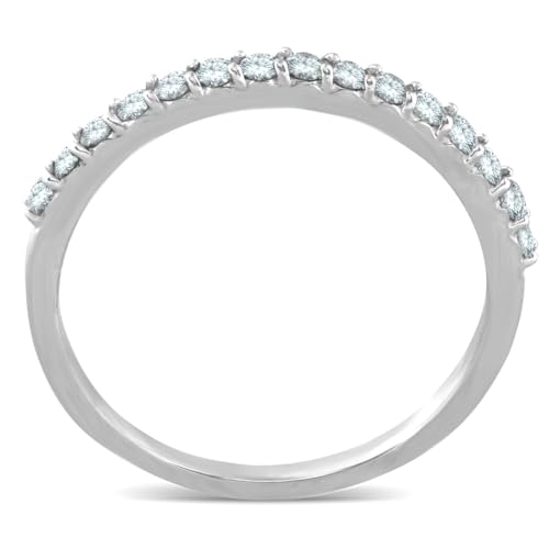 Pompeii 1/2ct Diamond Wedding Ring Stackable Womens Anniversary Band 10K White Gold2