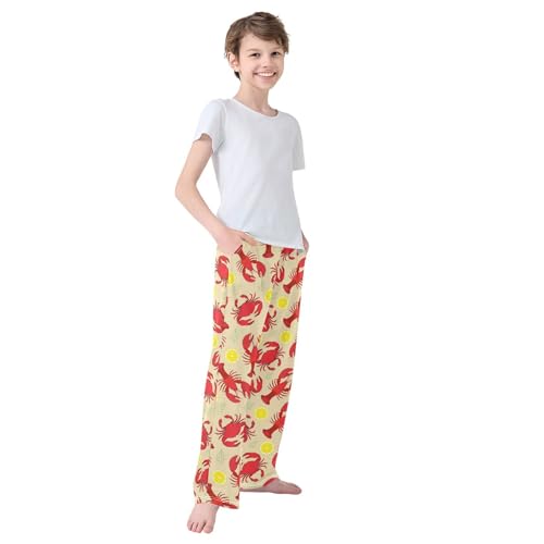 Boys' Pants Crab Lobster Lemon Long Bottoms Jogger Pants Elastic Waist Trousers with Pockets S-XL4