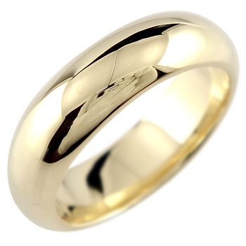 [かざり屋] 18金 イエローゴールドk18 リング 指輪 甲丸 地金リング 宝石なし 5ミリ幅 幅広リング ピンキーリング 18k レディース メンズ 16号