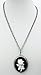 Jewels Victoriana Black and White Rose Cameo Locket Necklace