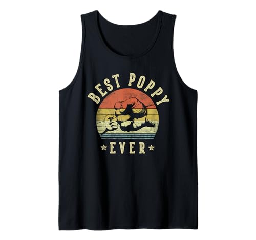 Herren Best Poppy Ever - Retro Fist Bump Vintage Design Poppy Tank Top