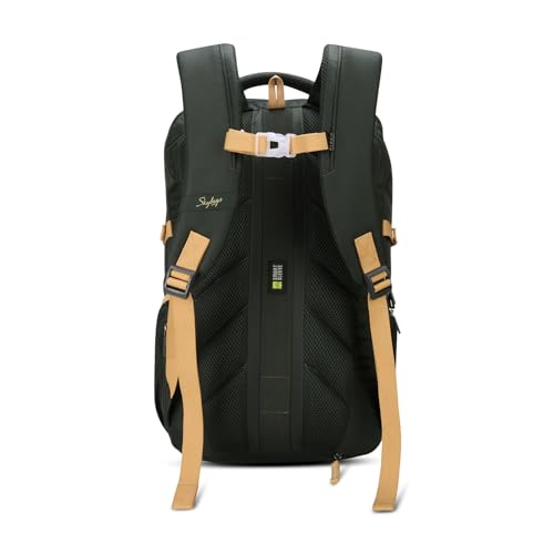 Image of Skybags Ontrak 17 Inch Compatible Laptop Backpack 30L | 3 Compartments with Quick-Access Front Pocket & Rain Cover | Air-Mesh Back Panel & Side Pocket | Office & Travel Backpack for Men & Women