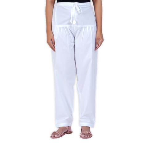 Image of Happy Bunny Salwar Pant - Modern Style Pure Cotton for Women - Ethnic Semi Patiala Trouser - Office,Home - All Day Comfort Wear with Drawstring