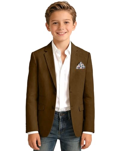 Image of Bofan Linen Boys Blazer Formal Suit Jackets for Boy Outwear Jacket & Coats for Kids Boys' Fashion Summer Wedding Outfit
