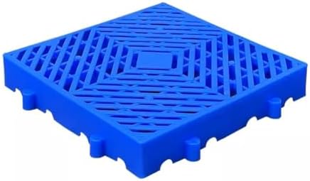 Plastic Pallet, Modular Nestable Storage Floor Pad, Waterproof HDPE Tiles - Breathable Grid, Article Racks for Garage Supermarket Basement Barn Dry (Color : Blue, Size : 11.8x11.8x2in)